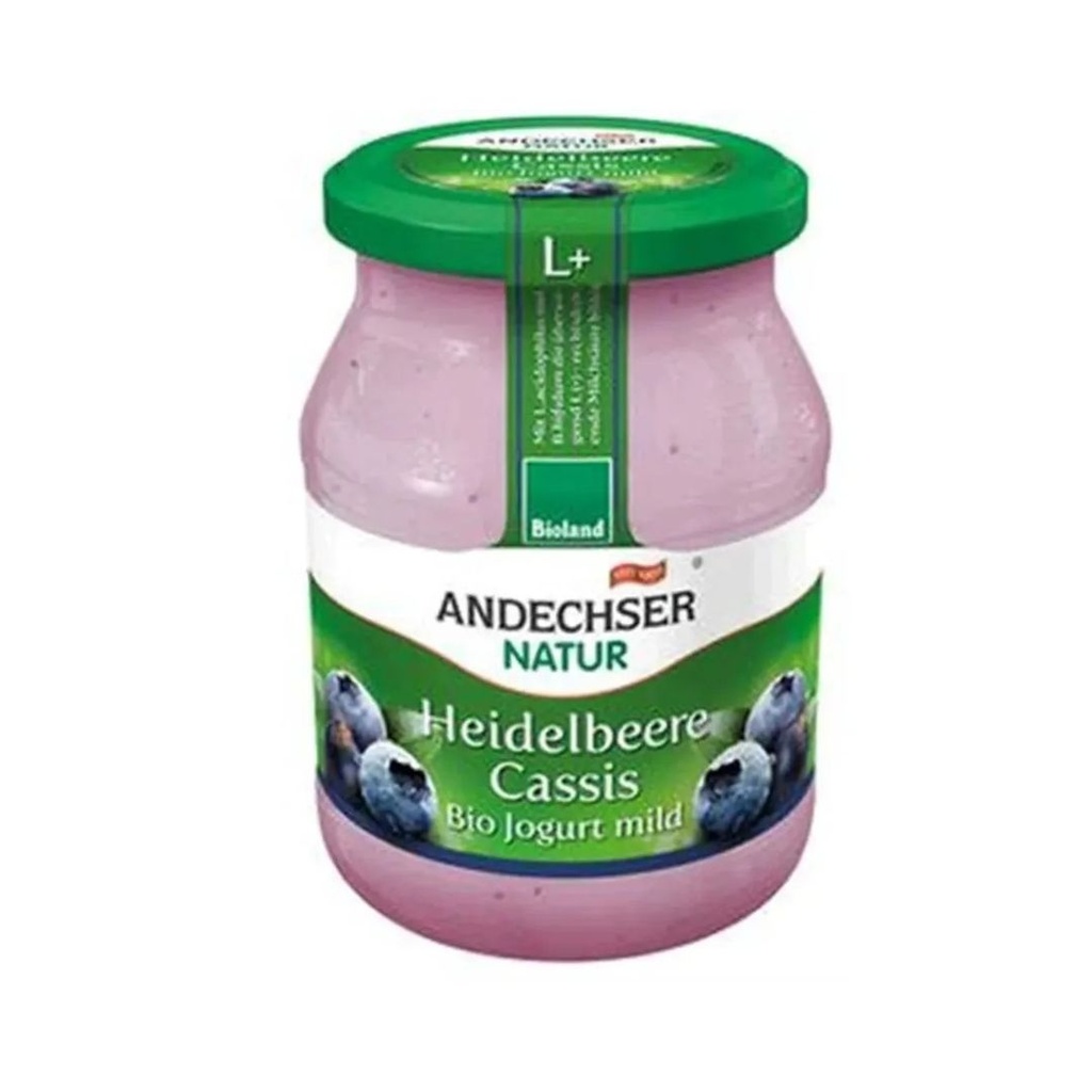 Yaourt myrtille cassis 500gr Andechser