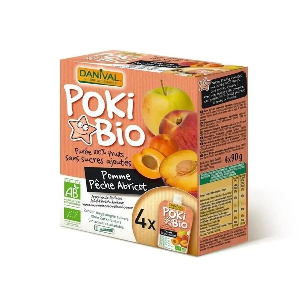 Poki Pomme Peche 4x90gr Danival