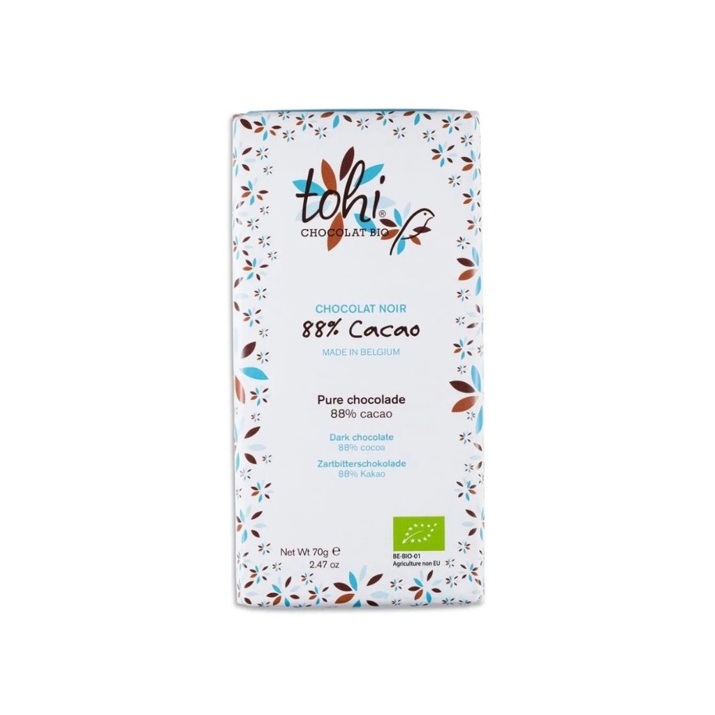 Chocolat Noir 88% Cacao 70gr Tohi