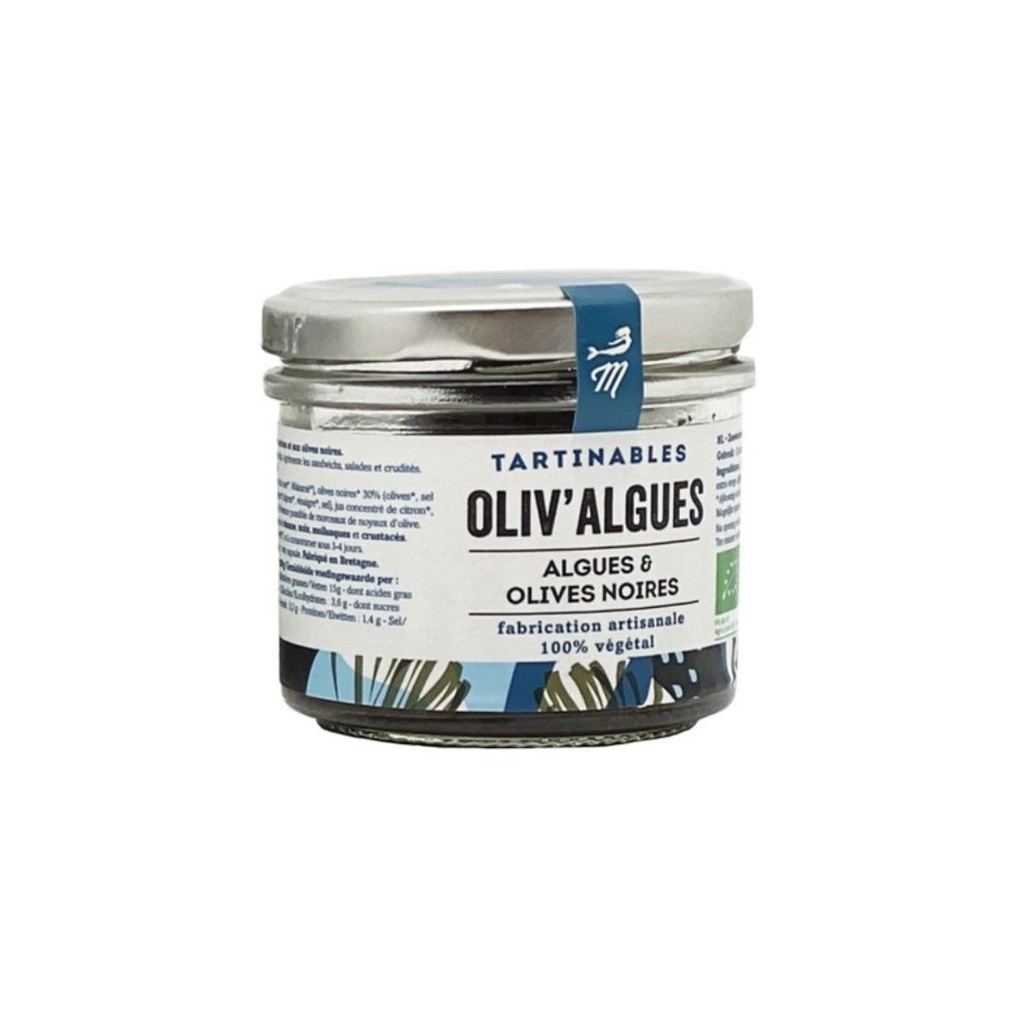 Tapenade Olives Noires Algues 90gr Marines Marinoe