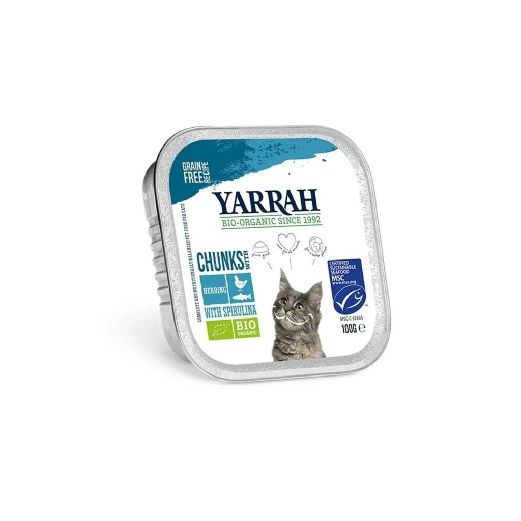 Morceaux Poisson Spiruline Chat 100g Yarrah