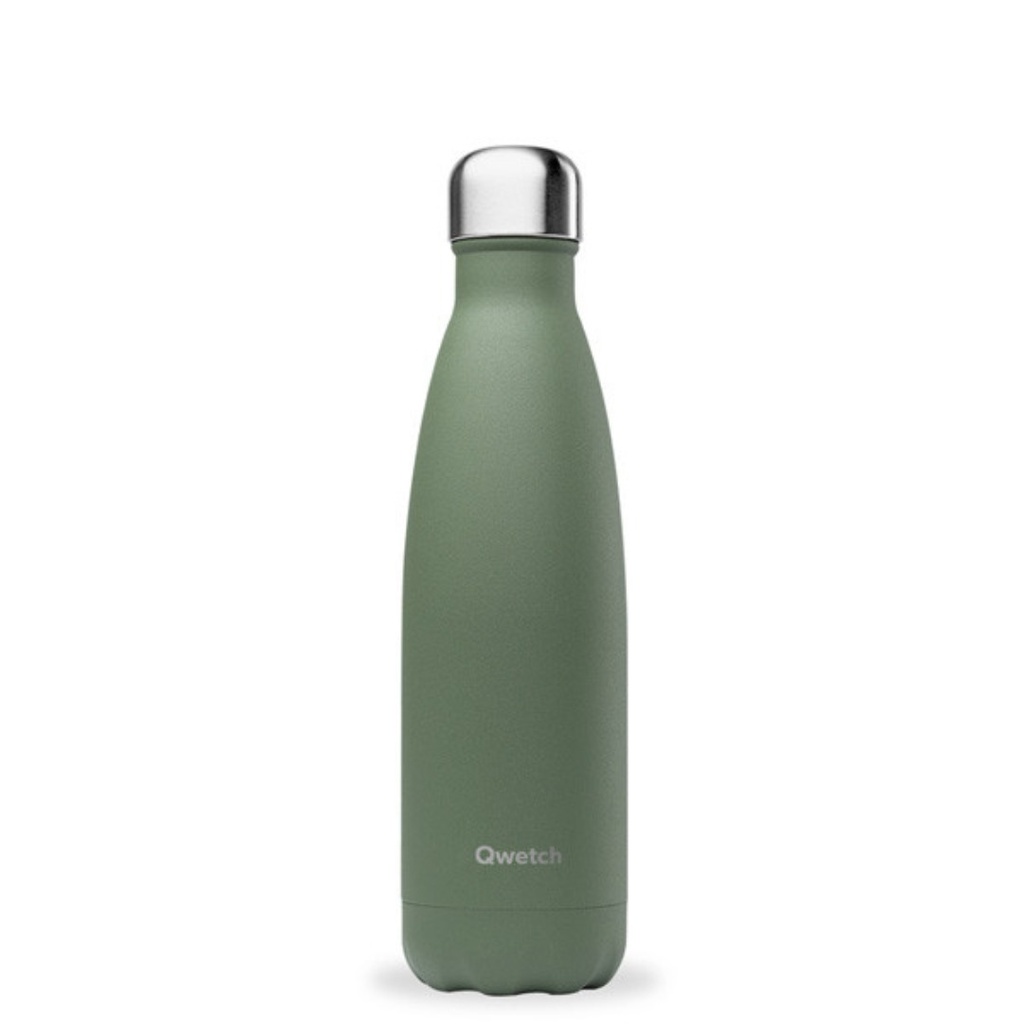 Bouteille Isotherme inox Granit Kaki 500ml Qwetch