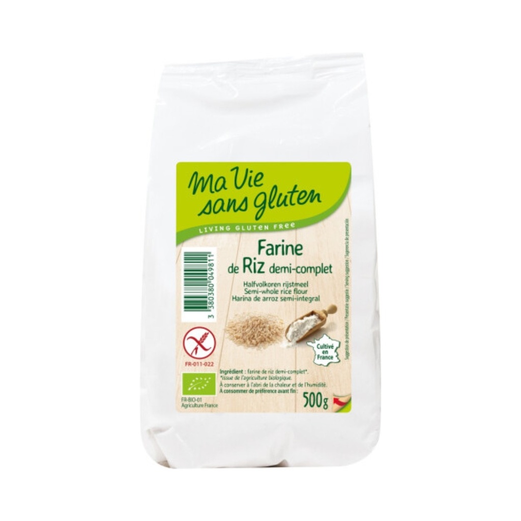 Farine Riz Demi Complet 500g Ma Vie Sans Gluten