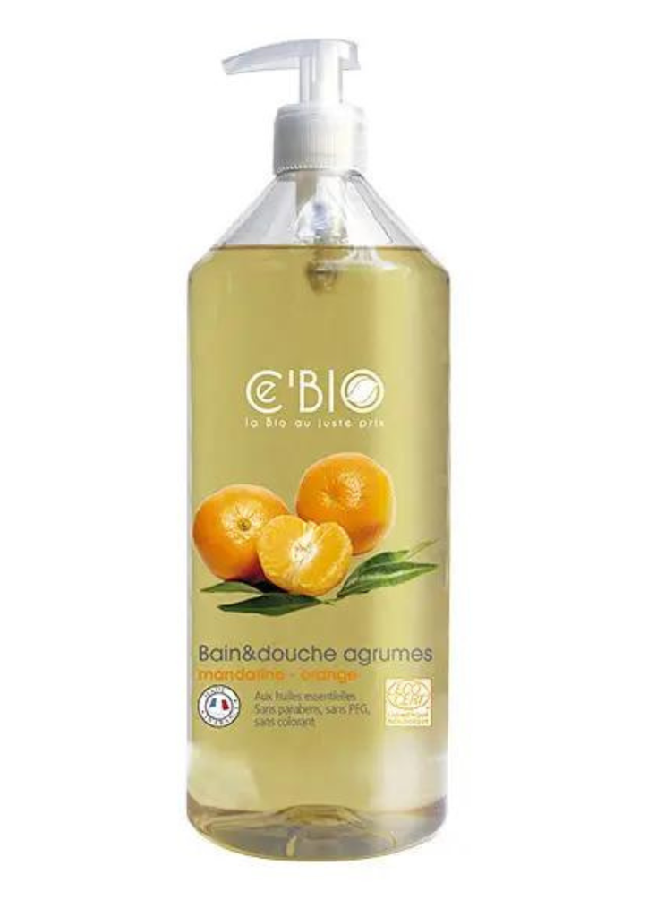 Gel Douche Agrumes Mandarine Orange CeBio 1L