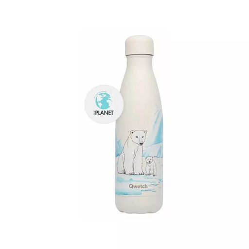 Bouteille Inox Isotherme Ours Polaire 500ml Qwetch