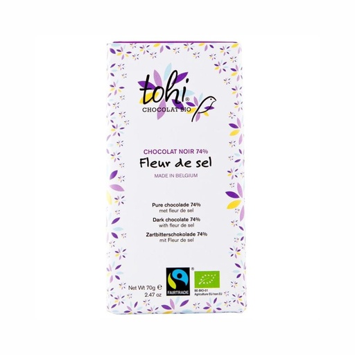 Chocolat Noir 72% Sel de Guérande 70gr Tohi