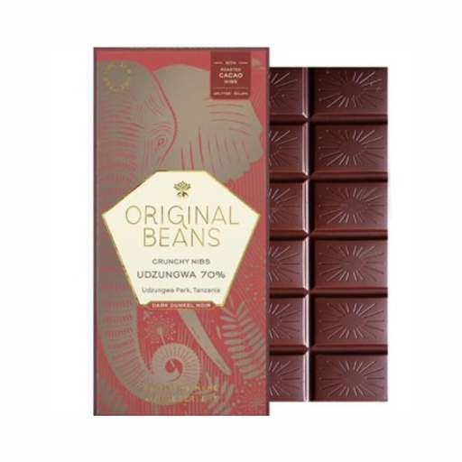 Chocolat Udzungwa Crunchy 70% Original Beans 70gr