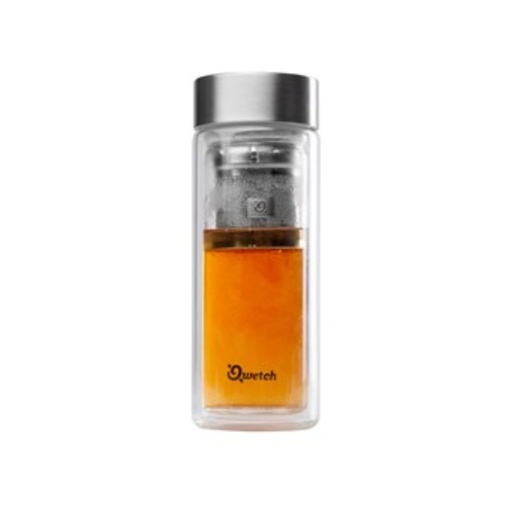 Théière verre double paroi inox brossé 320ml Qwetch