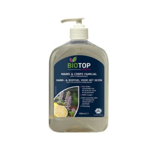 Gel Lavant Mains et Corps Citron et Patchouli bio 500ml Biotop