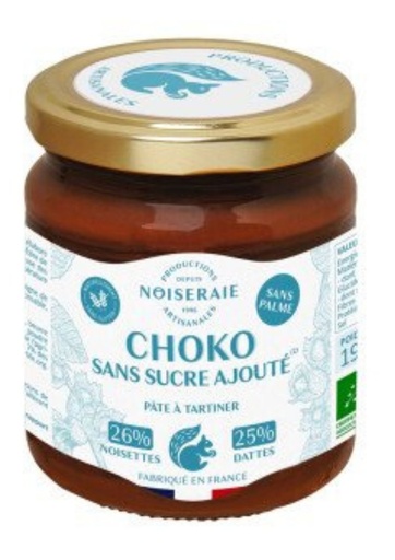 Choko aux noisettes sans sucre ajouté (26% noisettes et 25% dattes) 190 g - Noiseraie