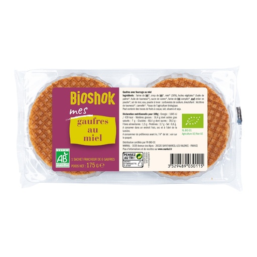 Gaufres au Miel 175gr Bioshok