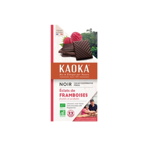 CHOCOLAT NOIR FRAMBOISES 100G KAOKA