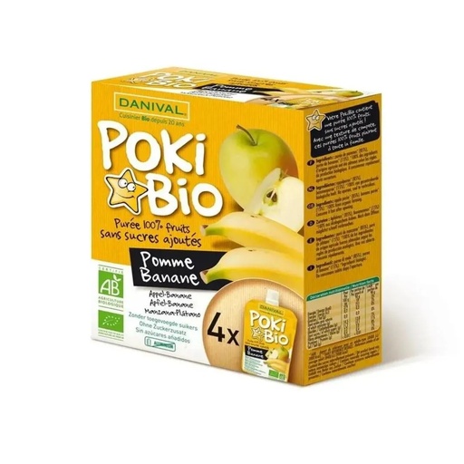 Poki Pomme Banane 4x90gr Danival