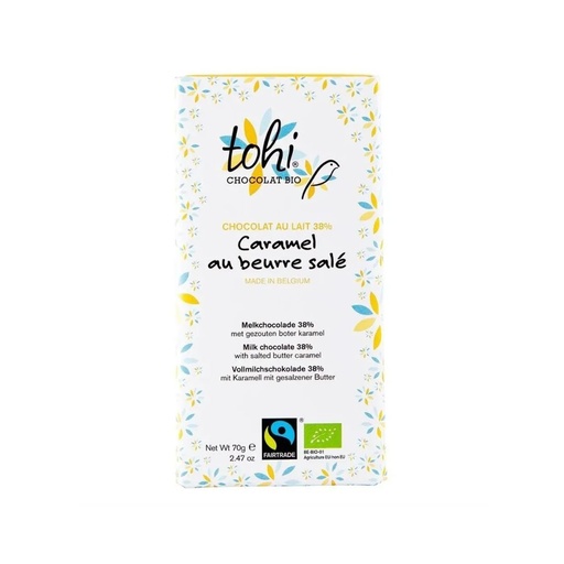 Chocolat Lait Caramel Beurre Sale 70gr Tohi