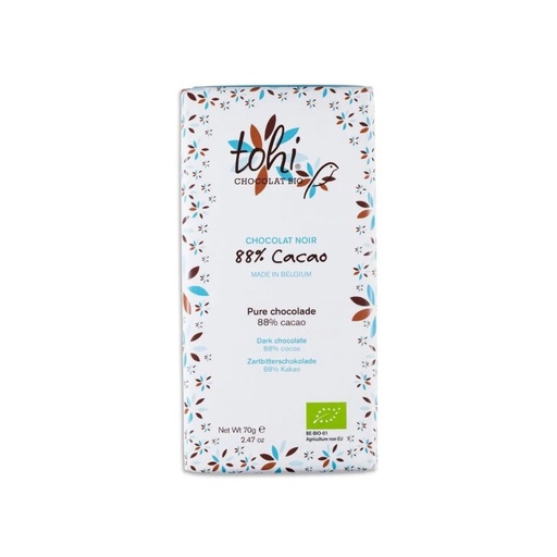 Chocolat Noir 88% Cacao 70gr Tohi