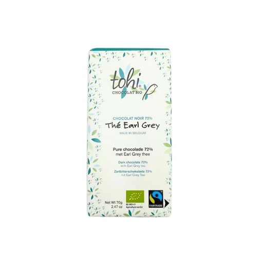 Chocolat Noir Thé Earl Grey 70gr Tohi