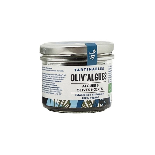 Tapenade Olives Noires Algues 90gr Marines Marinoe