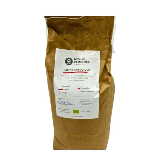 Farine de froment complet 2kg Moulin de Ferrières