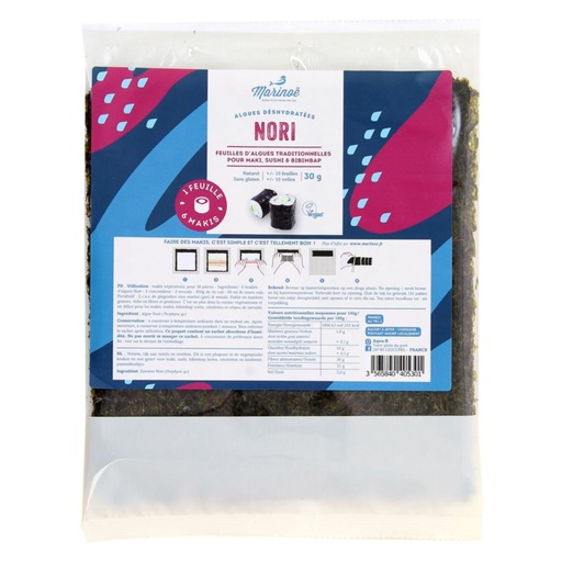 Algue Nori Sushi 30gr Marinoe