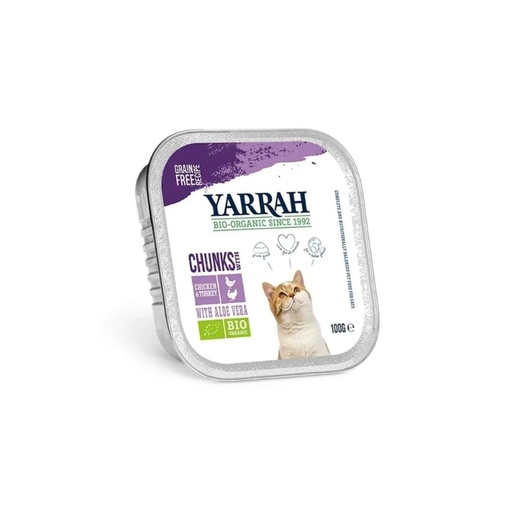 Morceaux Poulet Dinde Aloë Chat 100gr Yarrah