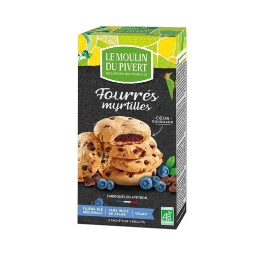Cookies fourres myrtilles 175gr Le Moulin du Pivert