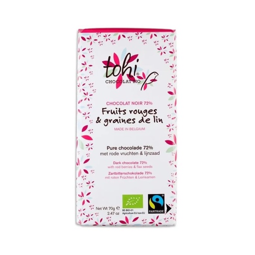 Chocolat Noir Fruits Rouges 70g Tohi