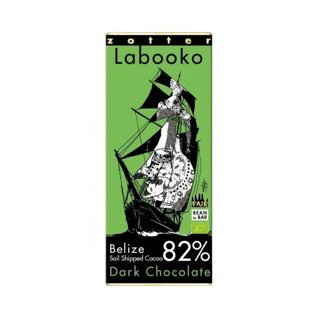 Chocolat Noir 82% Belize 70gr Labooko Zotter 