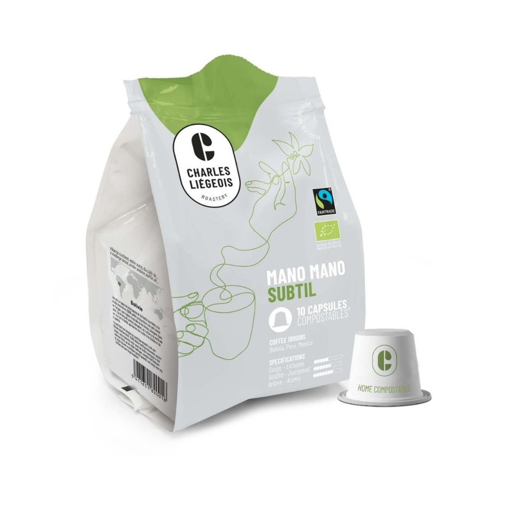 Cafe Caps Subtil Mano Mano 10PC Cafe Liegeois