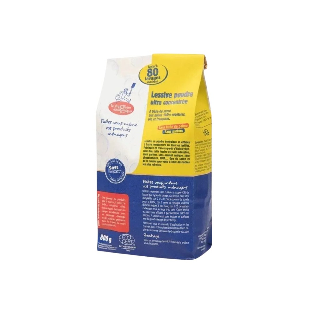 Lessive Poudre Concentrée 800g La Droguerie Ecologique