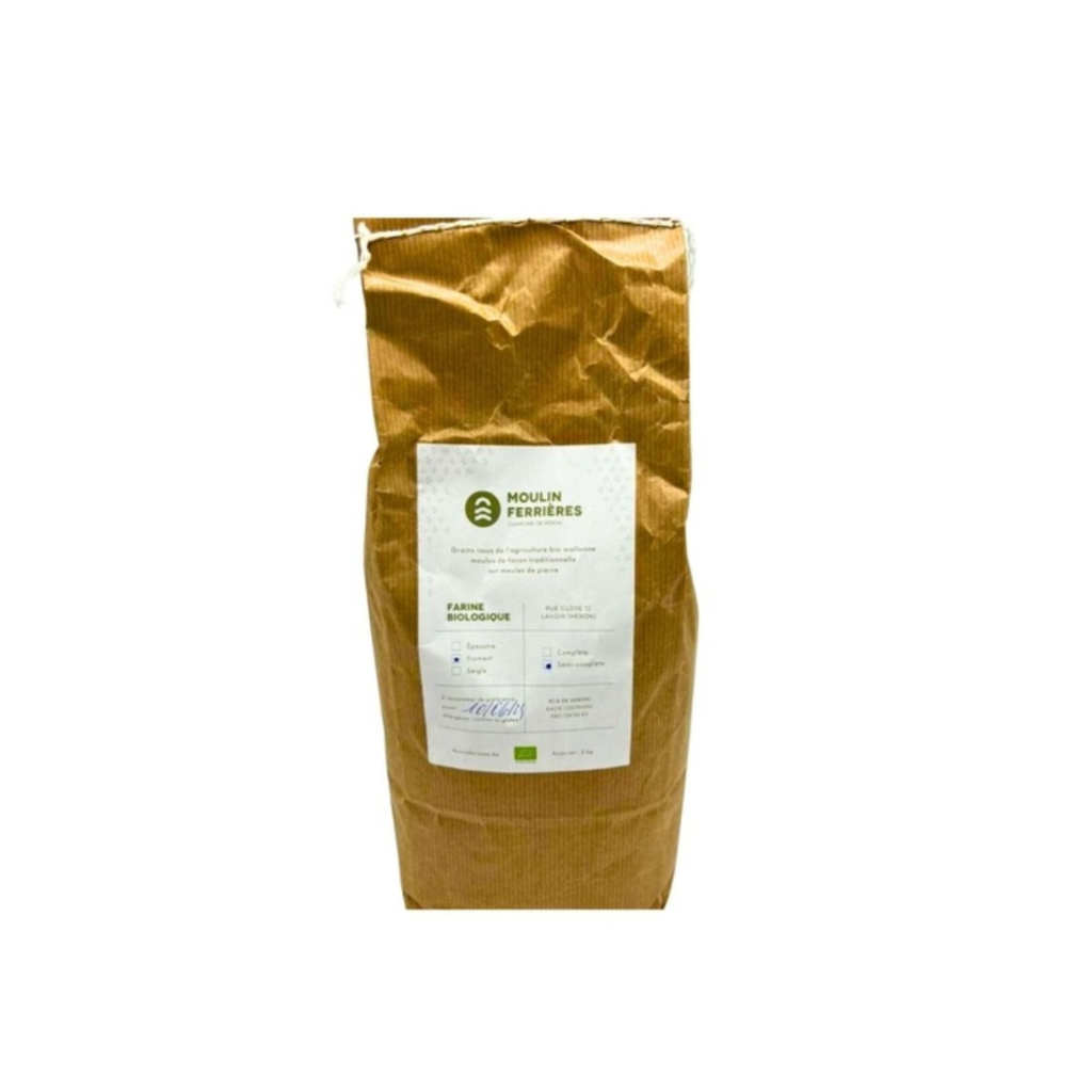 Farine de froment semi complete 2kg Moulin de Ferrières