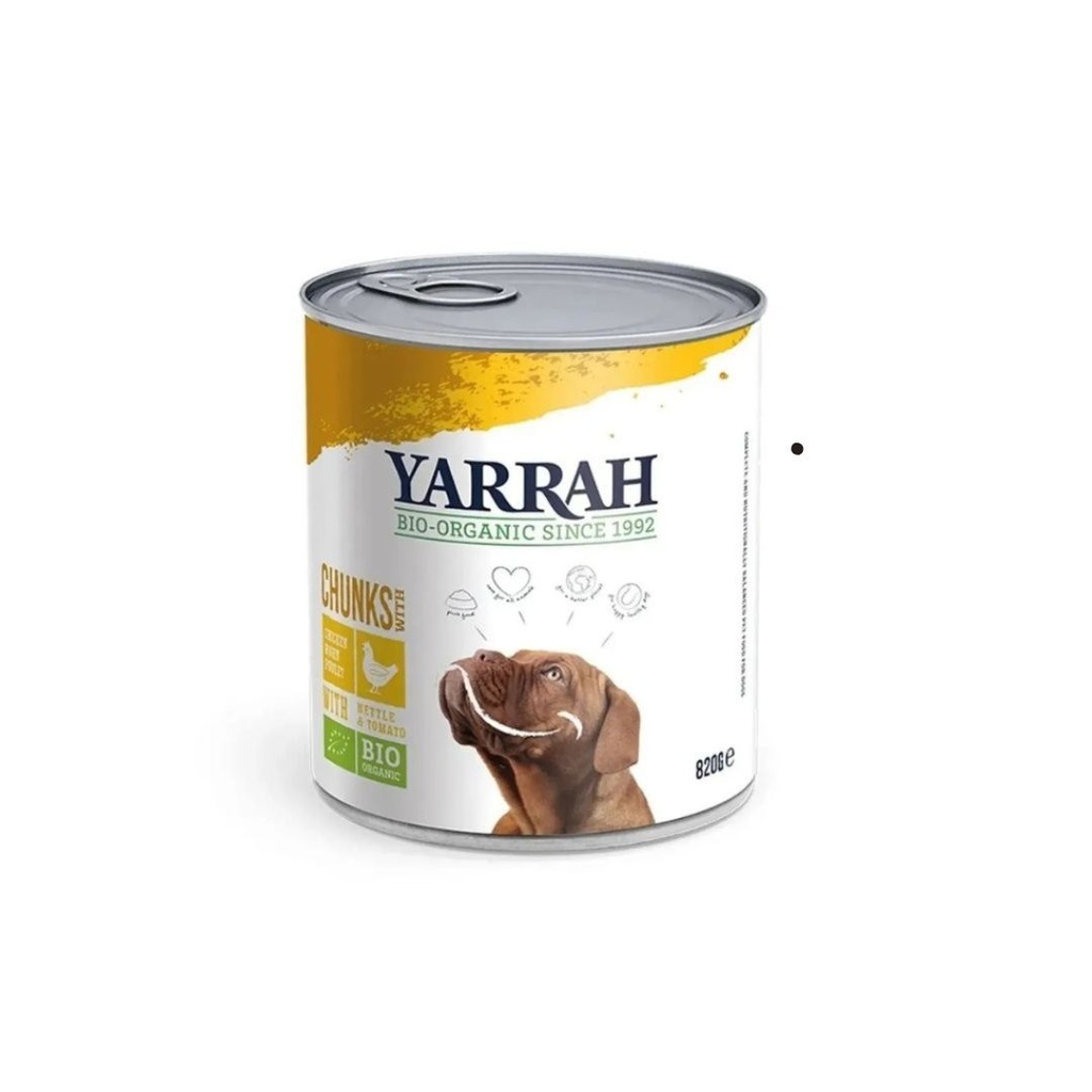Yarrah Dog morceaux Poulet, Ortie & Tomate 820g