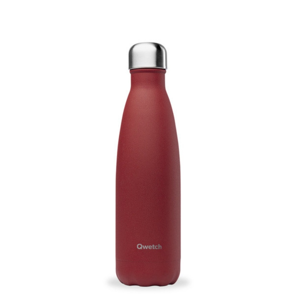 Bouteille isotherme inox granit rouge 500ml qwetch