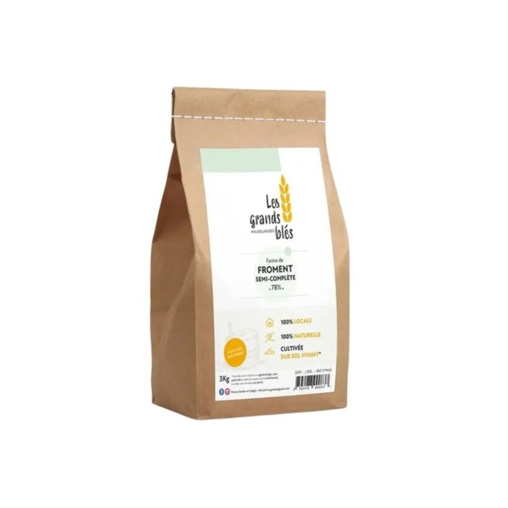Farine Epeautre Semi Complète 3KG Les Grands Blés