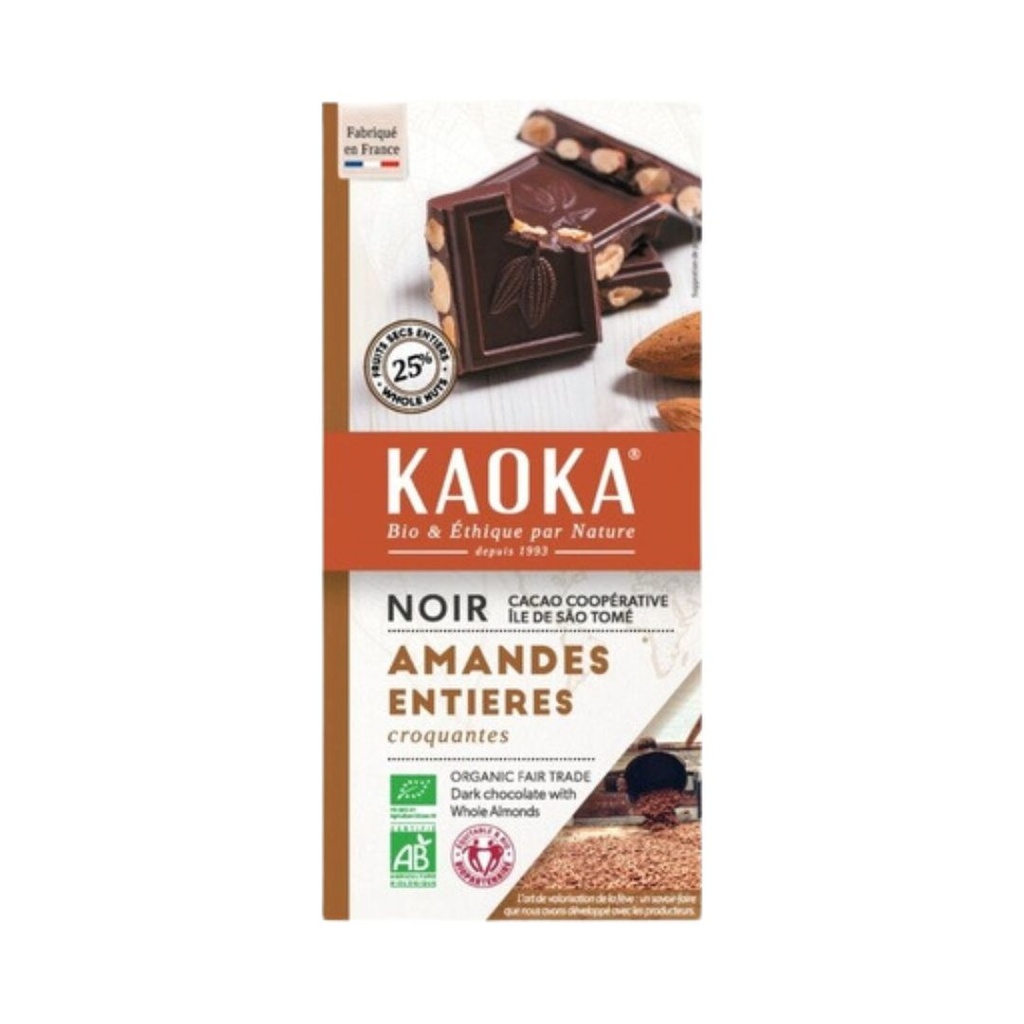 Kaoka Chocolat noir amandes entières Bio