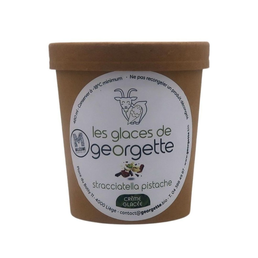 Crème glacée stracciatella pistache Les Glaces de Georgette 480 ml