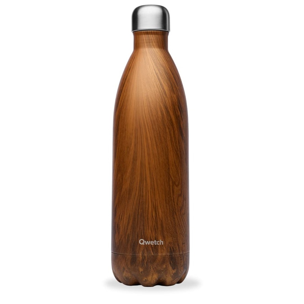 Bouteille Isotherme Inox Wood 1l Qwetch