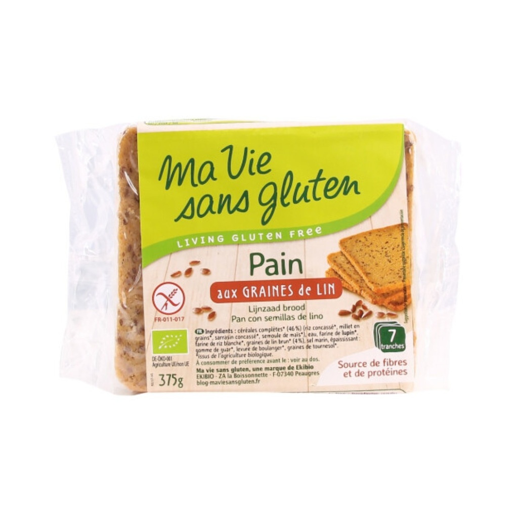 Pain Aux Graines de Lin 375g Ma Vie Sans Gluten