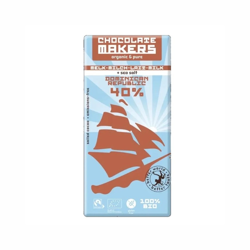 Chocolat 40% Lait Sel Marin République Dominicaine Chocolate Makers