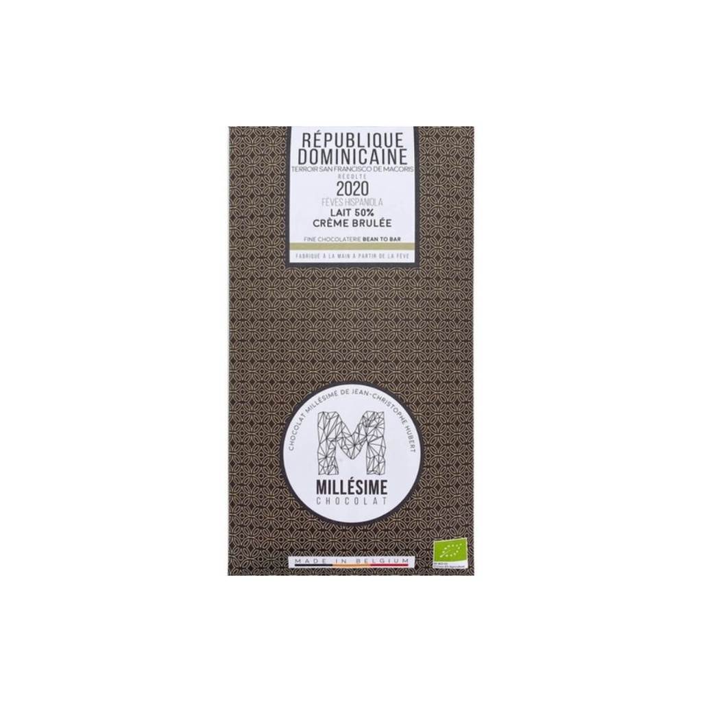 Chocolat Lait 50% Crème Brulée  Pérou 70gr MILLESIME