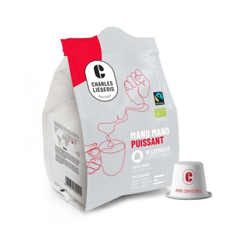 Cafe Caps Puissant Mano Mano 10PC Cafe Liegeois