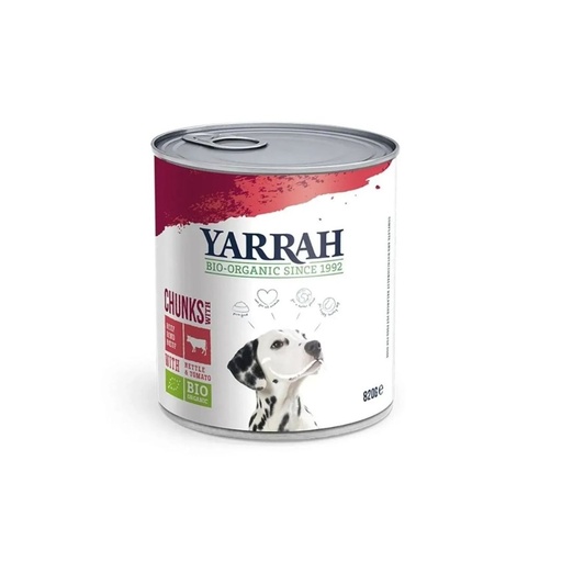 Yarrah Dog morceaux de Boeuf, Ortie & Tomate 820g