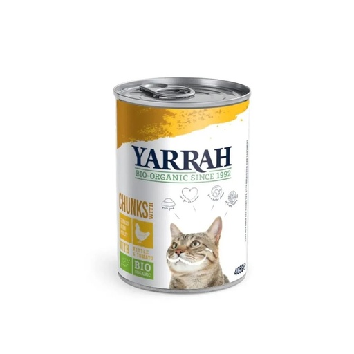 Yarrah Cat morceaux Poulet & Dinde Ortie & Tomate 405g